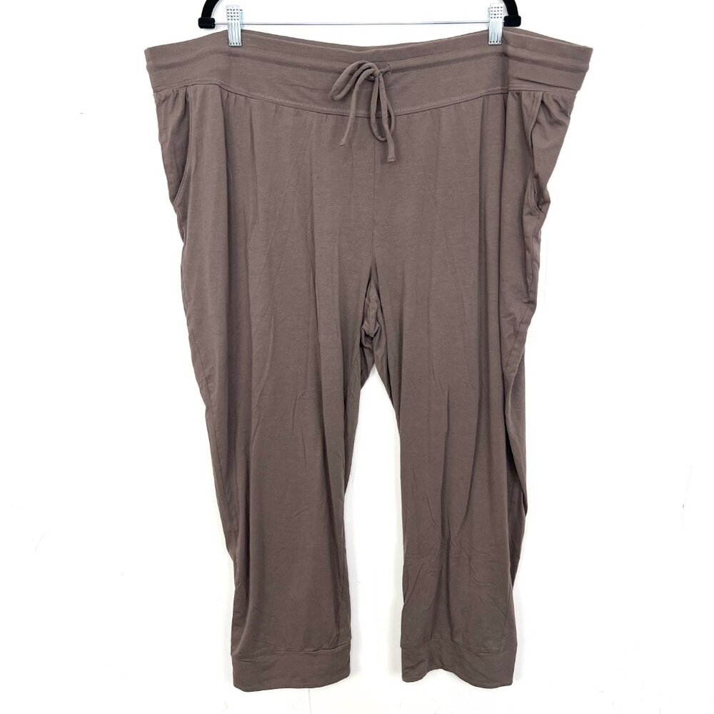 Anybody Brown Cropped Jogger Sweatpants 3XP 3X Petite‎